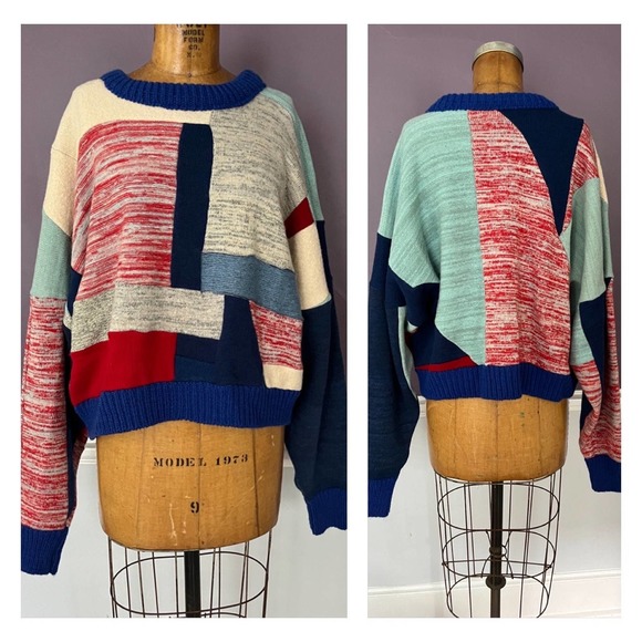 Recycled Wool Patchwork, Handmade Cozy Sweater by In The Wind Goods - Picture 1 of 9